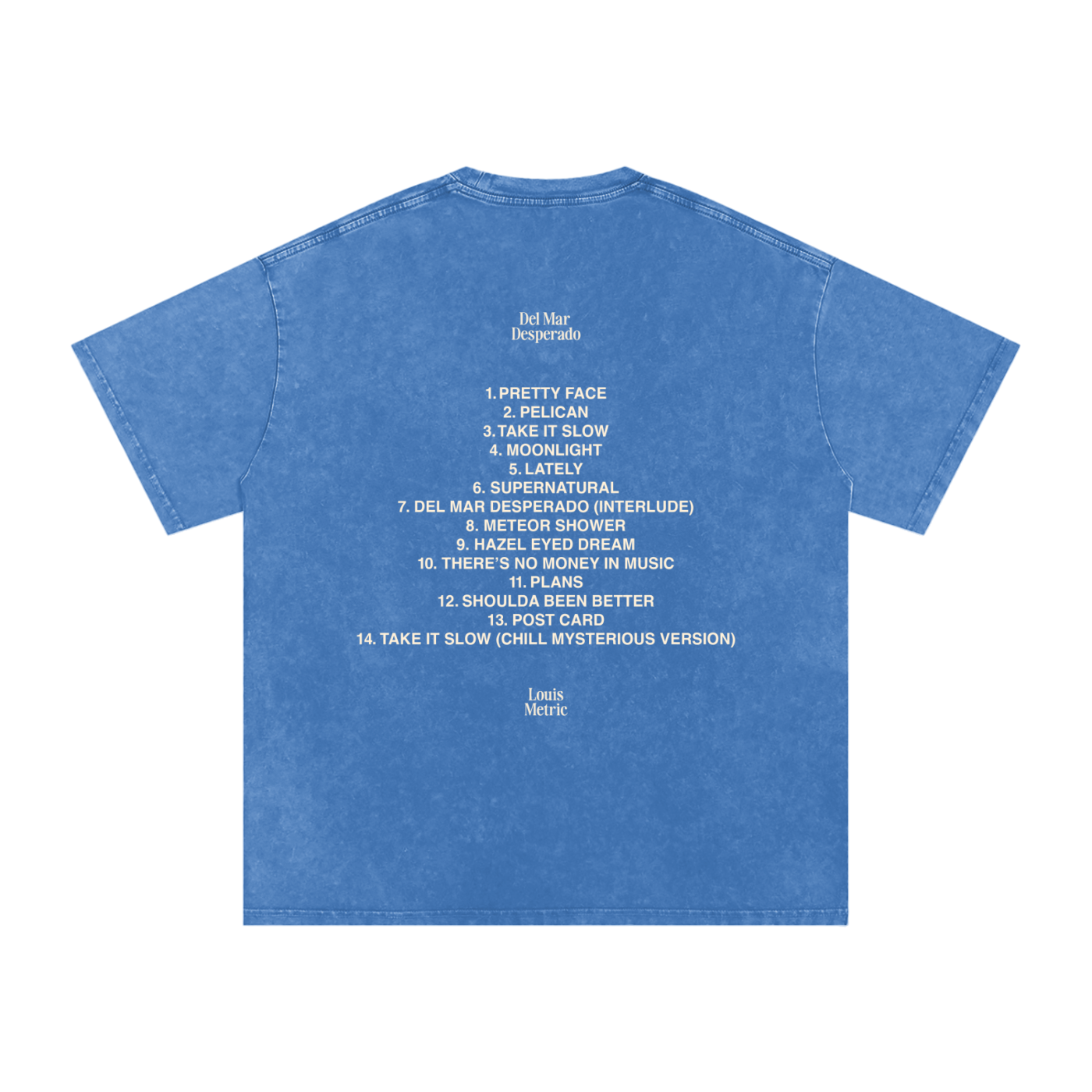 Louis metric,Del Mar desperado,boxy fit,box tee,garment dyed